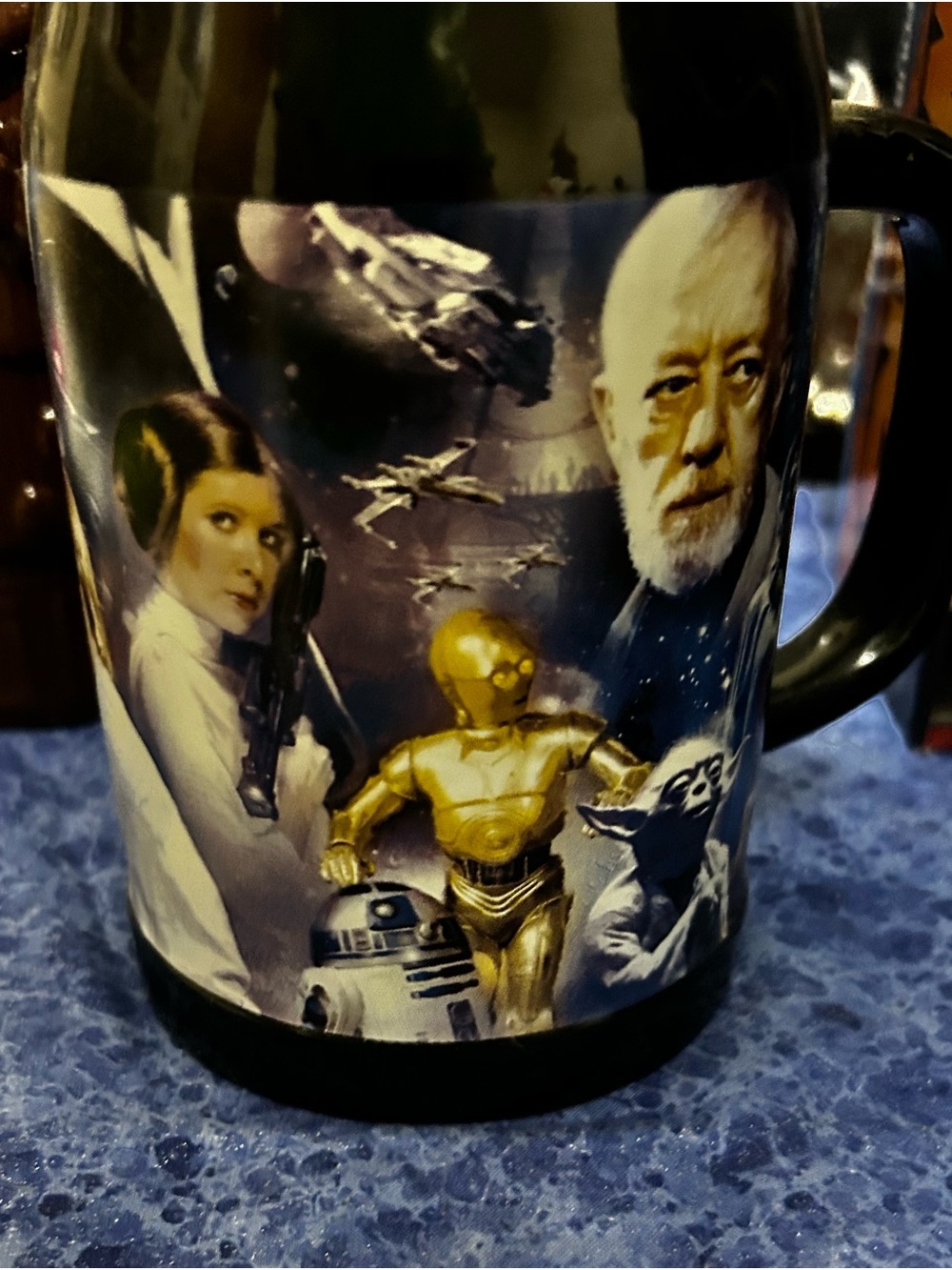 Star Wars Ceramic Travel Mug - Gold, Black, White, Blue